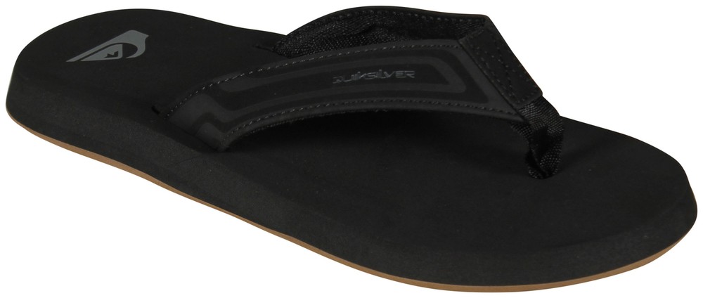 Quiksilver Boy’s Monkey Wrench Core Sandal – Black / Gum – New