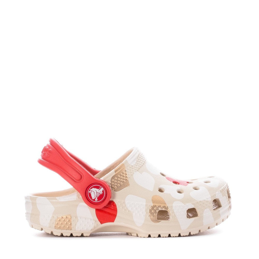 Crocs Toddlers Classic Clogs – Beige/Pink/Red
