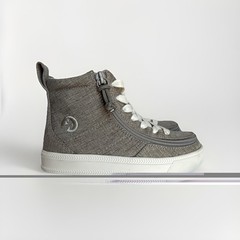 BILLY Classic Lace High Kids High Top Sneakers Gray Fabric Lace Up US 11 M