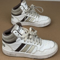 adidas Hoops 3.0 Mid Classic Vintage Shoes White Grey IH7894 Kids Size 2