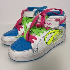NEW Heelys Paver 1-Wheel Skate High Top Sneakers US 6/ EUR 38 White Neon Multi
