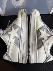 BAPE Light Grey/White Sneakers Size 5 Kids Used No Box