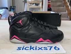Nike Air Jordan 7 Retro GG ‚Black Hyper Pink‘ Size 9.5Y/EUR 43 [442960 018]