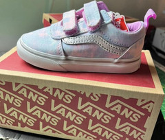 VANS Old Skool V Kids Sneaker US Size 8 Multicolor Pink Purple Blue