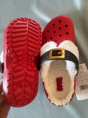 New Crocs Classic Lined Santa Clog 210931-6WE Big Kid Sz J2 2 Christmas Red