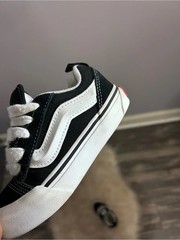 Little Kids VANS Black white Knu Skool Sneakers Size 12