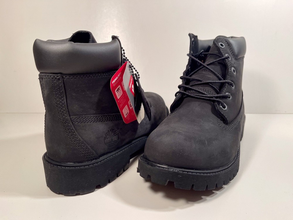 Timberland, Premium 6 In Waterproof Boot, Black Nubuck, Junior’s Size 6.5, 12907