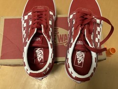 NIB VANS WARD CHECKERED CHILLI PEPPER WHITE VK1 JUNIOR Sz 2Y/ EUR 32.5