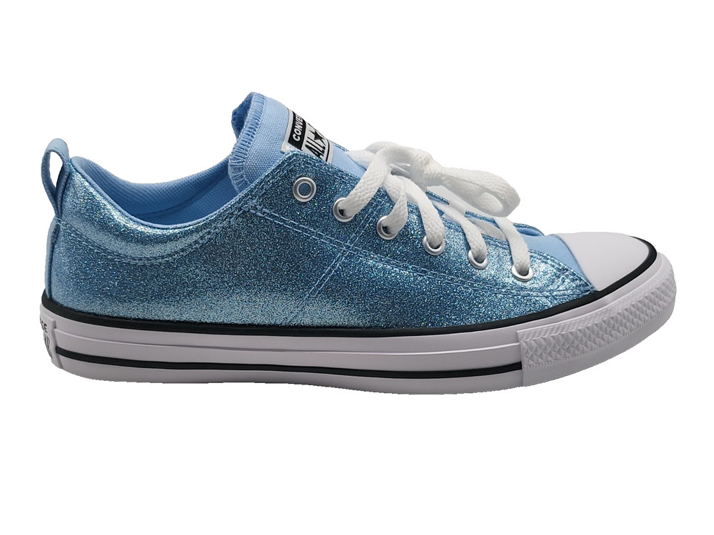 Converse Chuck Taylor All Star Madison Girls 7 Blue Glitter Sneakers Shoes Low