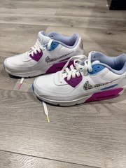 Nike Air Max 90 – White / Pastel Purple‑Pink / Pastel Blue / Size 6y