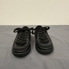 Billy Classic Leather Lace Low Sneakers Kids 12 Black Zip Orthotic Boys Girls