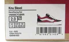 Vans Knu Skool Kids‘ Youth Black Racing Red Skate Shoes Sneakers US 2.0
