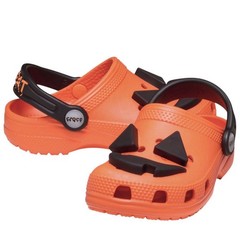 Crocs Kids Classic Jack-O-Lantern Glow Clog Halloween Orange Shoes J3 Big Kids 3