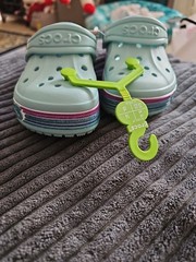 Crocs Bayaband Rainbow Glitter Clogs Sandals Unisex Kids Size C6 New