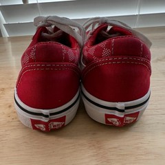 Vans Ward Checker Dot Sneakers Kids Red Canvas Lace-Up Low Top Comfort – 2