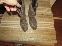 Wildflowers Brown Square Toe Wings Cross Western Boots Youth size 13 Mex 20