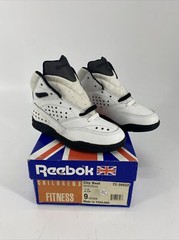 RARE Vintage Kid’s Reebok „City Beat“ Fitness Sneakers Shoes White Black Size 9
