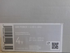 Nike Air Force 1 LV8 1 (GS) Worldwide Black-Crimson Tint Sz 4Y [CN8536-001]