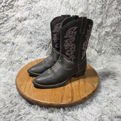 Deer Stags Ranch Boots Kids Size 3M Retro Brown Pink Synthetic Western Cowboy