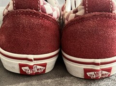 Vans Off the Wall Red Checked Lace-Up Low Top Sneakers Youth Size 6.0Women’s 7.5