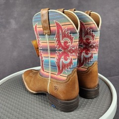 Ariat Lonestar Boots Kids Size 6 Brown Leather Serape Cowboy Western 4LR