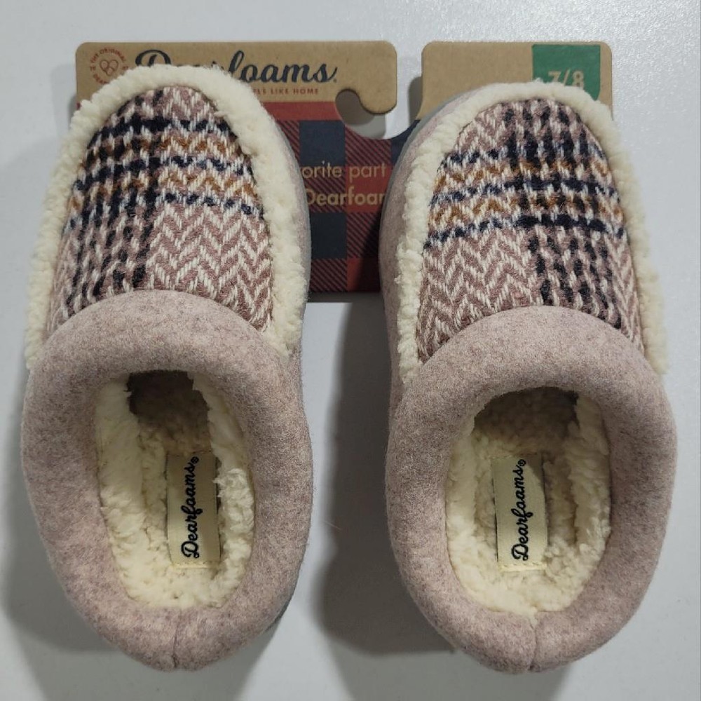 NEW DEARFOAMS MEMORY FOAM MACHINE WASHABLE SLIPPER SHOES 7 8 YOUTH TODDLER KIDS