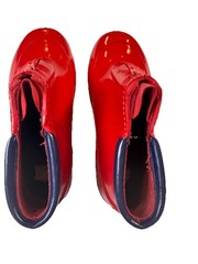 Sorel Little Drizzle Short Rain Boots Lil Kids Sz 3 Red Rubber Front Zip Unisex