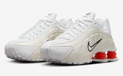 Nike Big Kid’s SHOX R4 (GS) White – Phantom – Red Running Shoes NEW