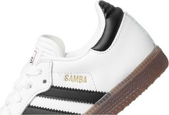 adidas Samba Indoor Sneaker, White/Black/Gum, 12 US Unisex Little Kid – NEW