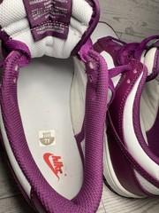 Nike Dunk Low Unisex Kids 7Y Purple/White Leather Low Top Lace-Up Sneakers