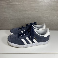 Adidas Gazelle Kids US 1 Shoes Blue White Suede Lace Up Athletic Sneakers G21963