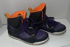 Jordan Flight 45 High (PS) Black/Purple/Orange 384521-033 Size 2.5 Y 2012