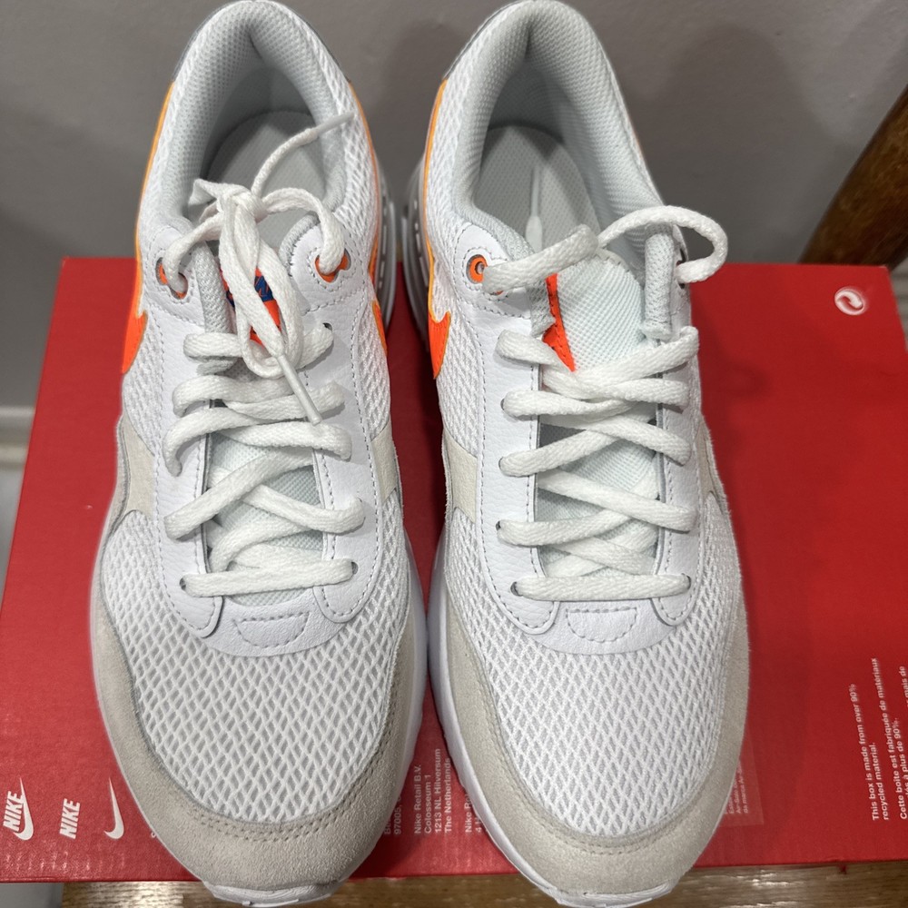 Nike Air Max SYSTM GS White Orange Unisex Kids Sneakers 6.5Y Lace Up