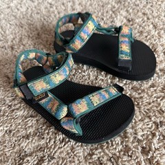 Teva Kids Original Universal Sandal – Iridescence Tangerine Green – Unisex Sz 10