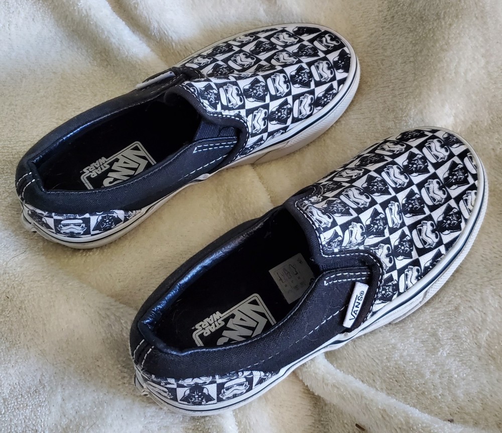 VANS Slip-on Star Wars Darkside/Checkerboard Shoes Childs Size 12.5 LMTD Edition