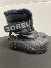Sorel Kids Black Snow Commander Winter Boot Snow Boot Size 12 Waterproof