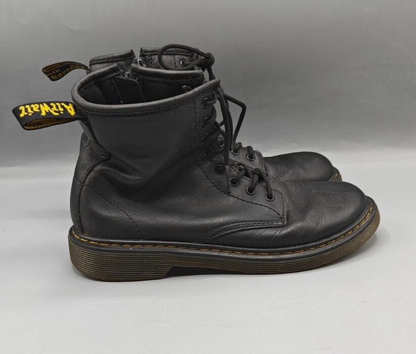 Dr. Martens Docs 1460 J Combat Boots SIZE M4 L5 EU36 Black Leather Side Zip BP