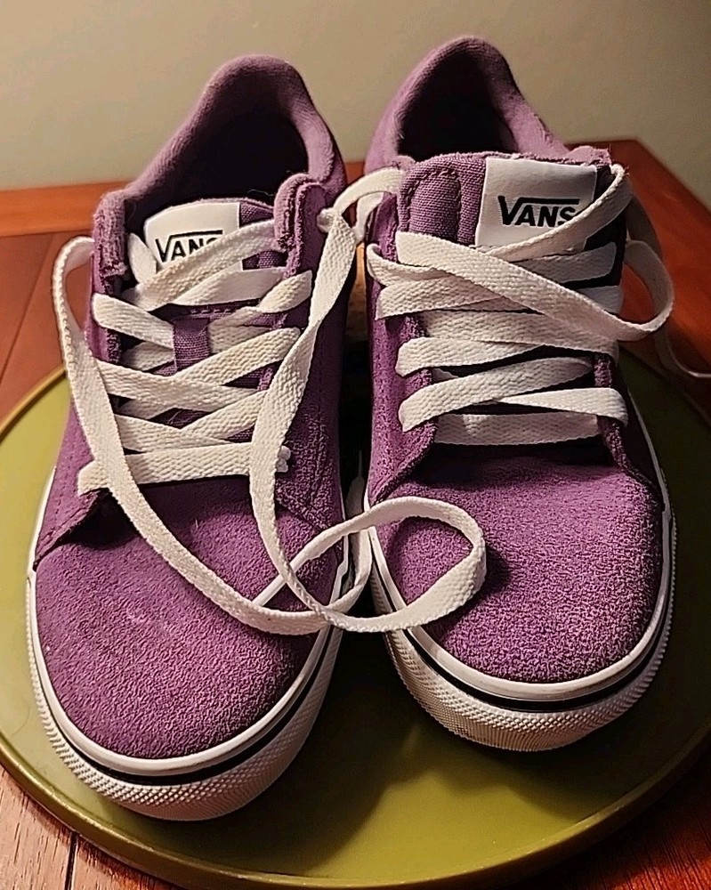 VANS Seldan Pop Lunar Rock Sneakers Shoes Logo Purple Youth Size 2 Worn Once EUC
