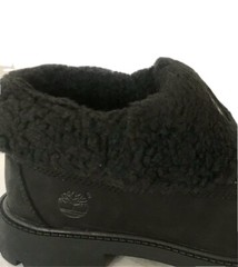 New Timberland Premium Roll Top Boot Black Nubuck Youth Girl/ Boy 1 M