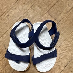 Native Charley Kids Strappy Sandal Hook & Loop Blue White Tan US 8c