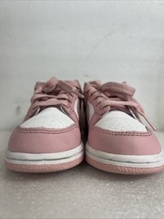 NIKE Dunk Low Top Pink/White Shoes Kids Size 13C HV0930-100 (PRE-OWNED EXCEL.)
