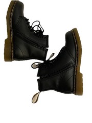 Dr. Martens Boots Toddler 9 Combat 1460 Black Lace Up Side Zip Punk Retro Baby