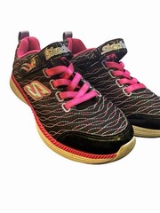 SKECHERS Memory Foam Athletic Sneakers Black/Pink/Purple US 2 83017L