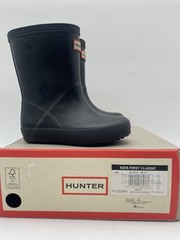 HUNTER FIRST CLASSIC Kids‘ NEW Rain Boots Black US Size B7/G8
