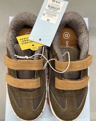 Cat & Jack Brown/Jacoby Brown Tan Hook & Loop Strap Sneakers Kids US 12