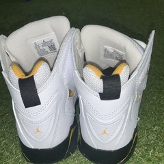 Jordan True Flight White Black Yellow Lace Up Unisex Kids Athletic Sneaker US 6Y