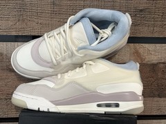 Jordan Flight Origin 4 White Gray Purple Leather Mid Top Kids Sneakers US 7Y