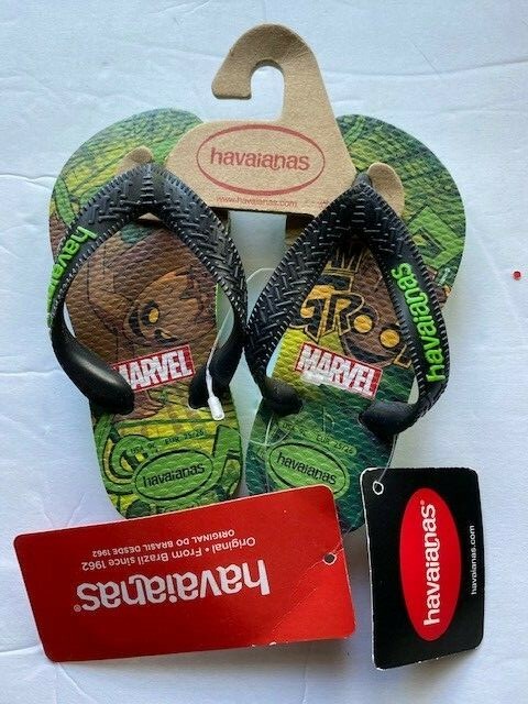 Havaianas Kids Groot Marvel Flip Flop Authentic NWT Size 10C