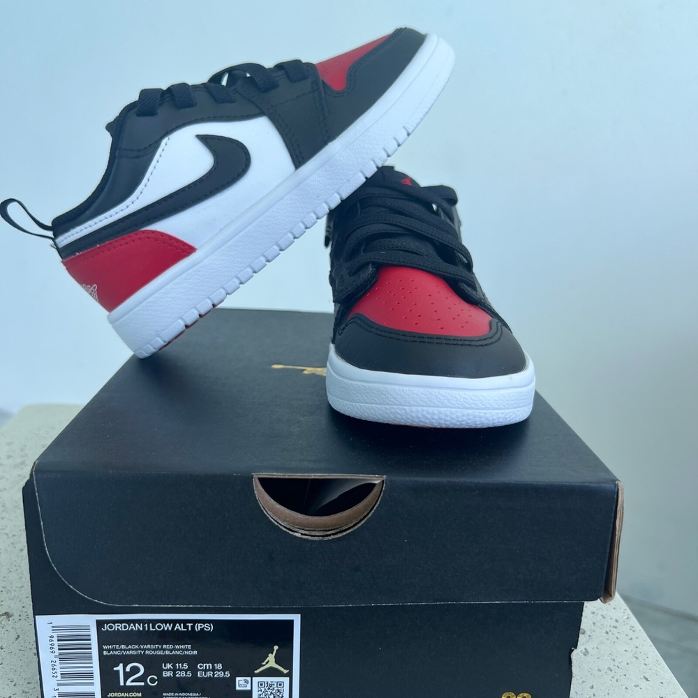 Nike Jordan 1 Low Alt White/Black-Varsity Red-White DR9748 161 Preschool size 12