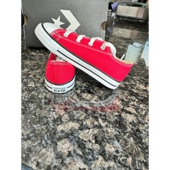Converse Chuck Taylor All Star Ox Red Canvas Infant Sneakers 7J236 Size 10 US